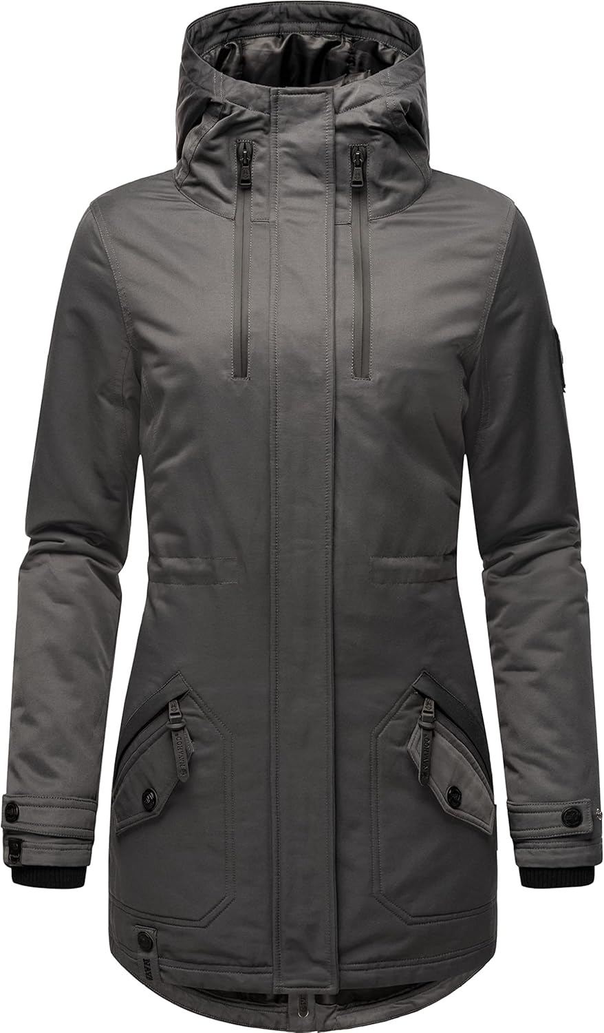 Navahoo Damen Warmer Winter Kurzmantel Avrille II XS-XXL XS Anthracite, XS Anthracite