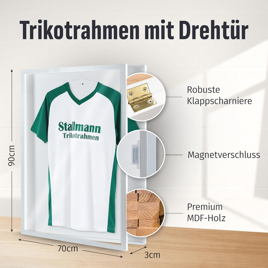 Stallmann Design Trikotrahmen 'Easy Click & Fill' | Rahmen-Farbe: Weiss | Hintergrund: Weiss | Gröss