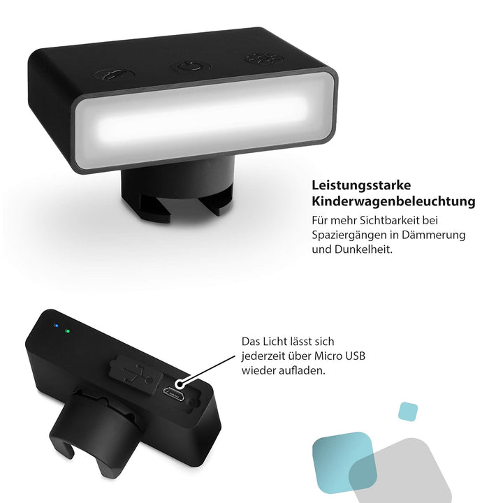 ABC Design Licht – Flexibles Kinderwagenlicht für alle ABC Design Kinderwagen – Kann in 7 Farben leu