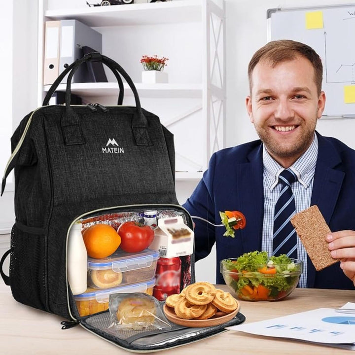 MATEIN Lunch Rucksack für Frauen, isolierter Kühlrucksack Lunchtasche mit USB-Ladeanschluss für Männ