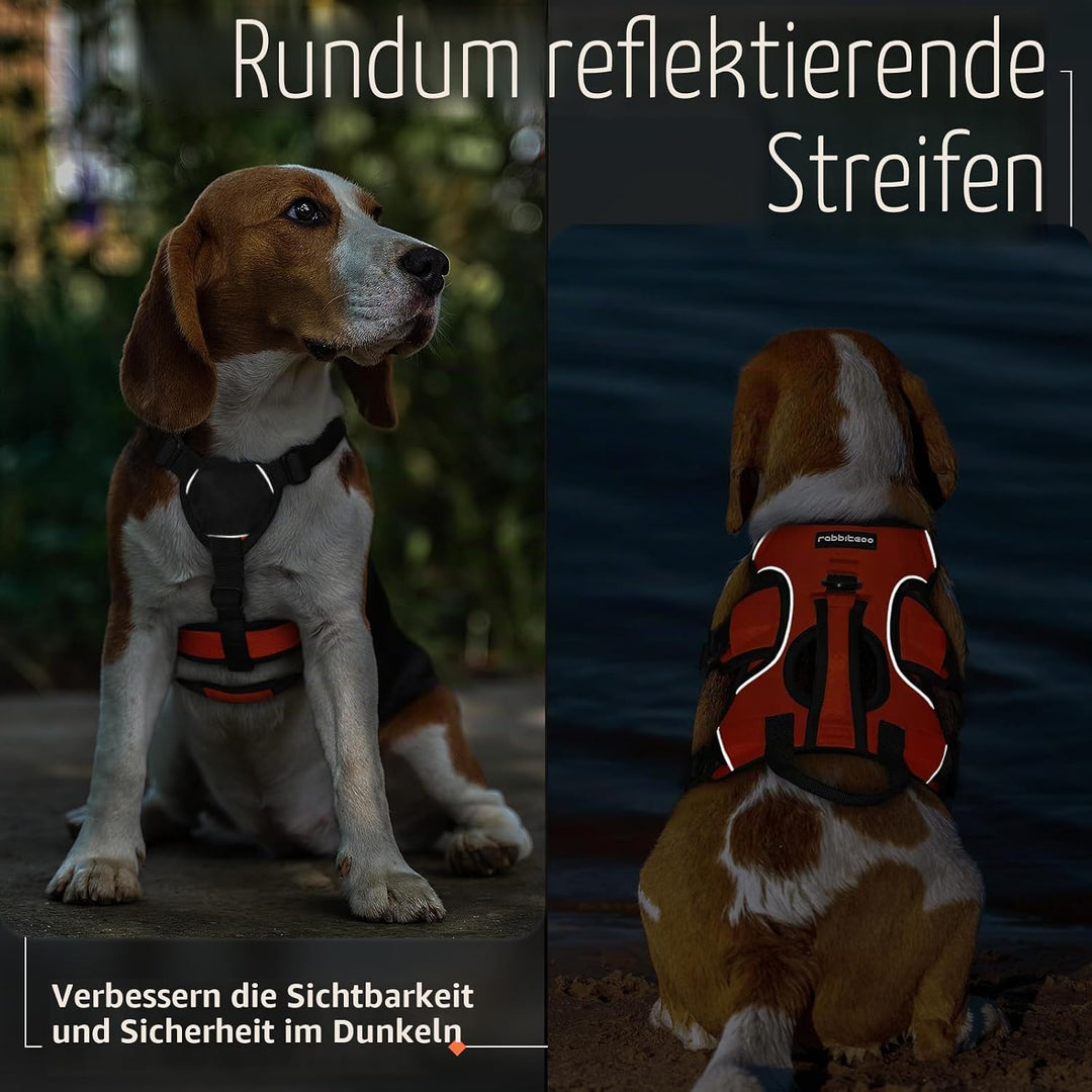 rabbitgoo Ausbruchsichere Hundegeschirr Kleine Hunde mit Griff, Anti Zug Sicherheitsgeschirr Hund At