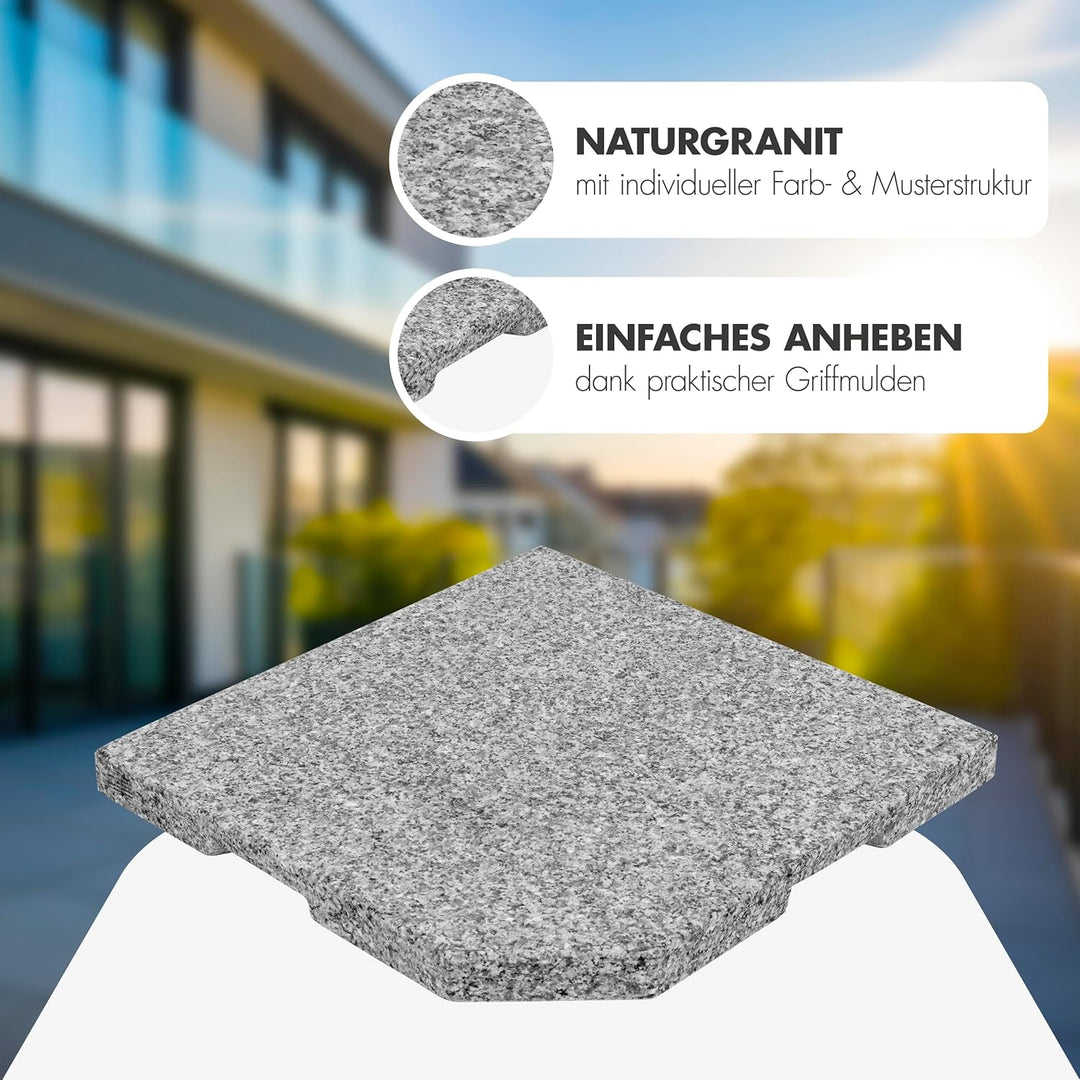 doppler SL-AZ Leichte Beschwerplatte 25 kg – Hochwertiger Natursteinsockel aus Granit – Für Schirmst