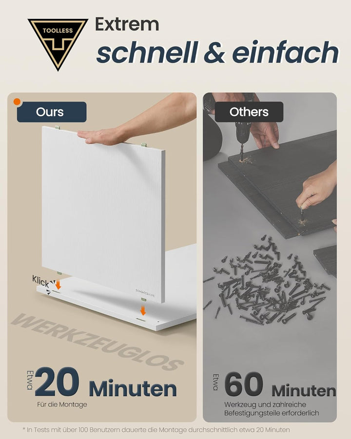 SONGMICS HOME Schuhschrank 2 Klappen, superschnelle werkzeuglose Montage, Toolless-Technologie, Schu
