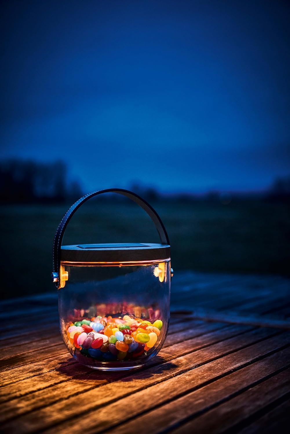 Lumix® LED-Solar-Laterne Deco Glas Basic 15cm mit USB-Anschluss und Touch-Funktion 1 Stück 22500, So