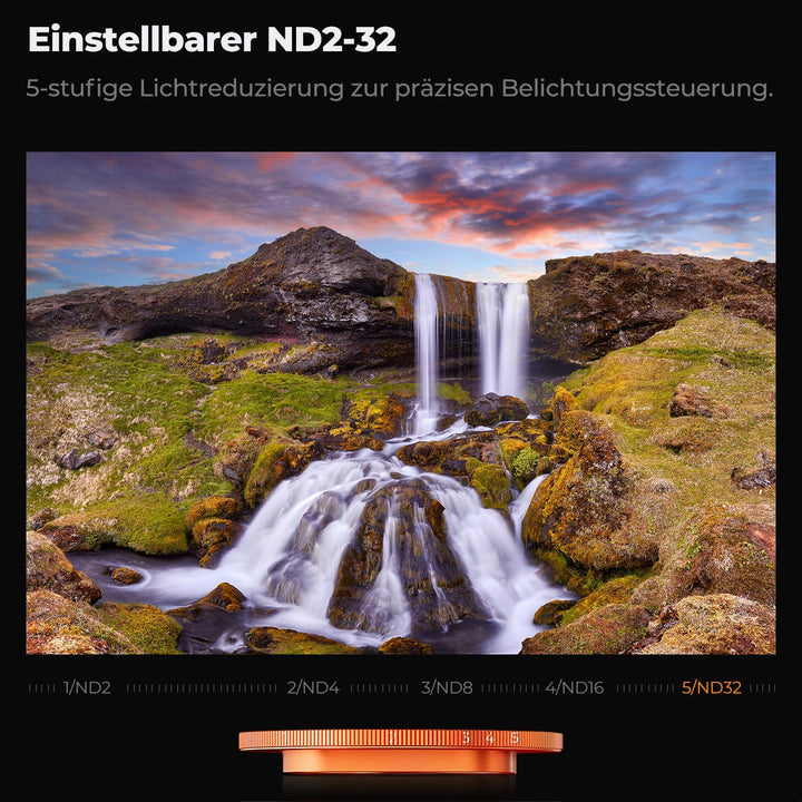 K&amp;F CONCEPT Snap-On ND2-32 Filter kompatibel mit iPhone 17 Pro/Pro Max | Orange, 11,2g extrem Leicht