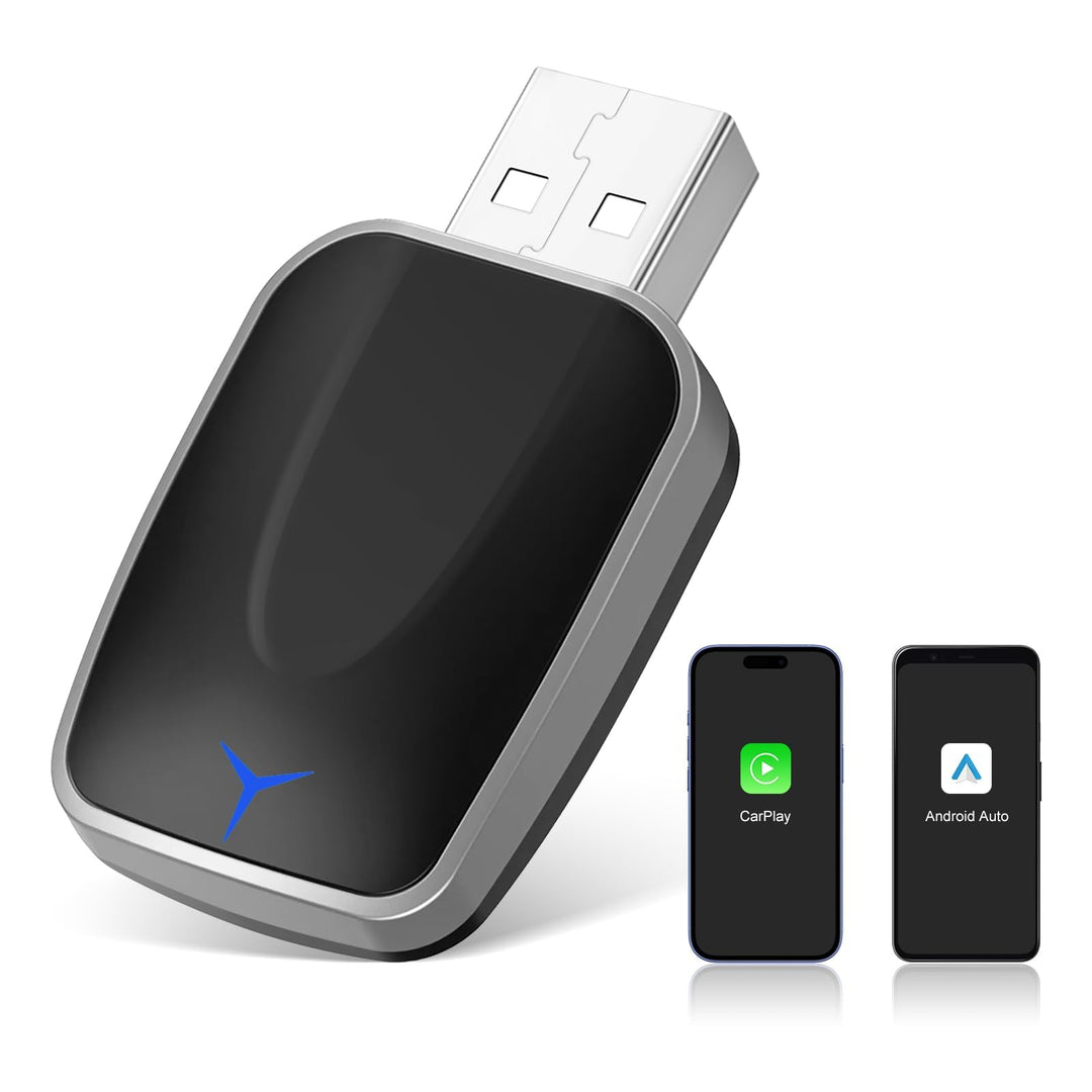 Wireless CarPlay Android Auto 2in1 Adapter, Plug and Play, für Autos mit kabelgebundenem CarPaly und