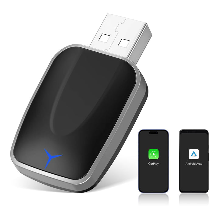 Wireless CarPlay Android Auto 2in1 Adapter, Plug and Play, für Autos mit kabelgebundenem CarPaly und