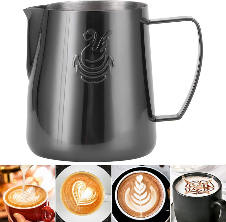 400ml Milchschaumkrug, Edelstahl Barista Milchkännchen Milchbecher Krugbecher Becher für Barista Ste