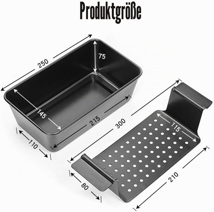 Hackbratenform mit Ablaufschale, Antihaftbeschichtete Backform Premium Antihaft Fleisch Kastenform m