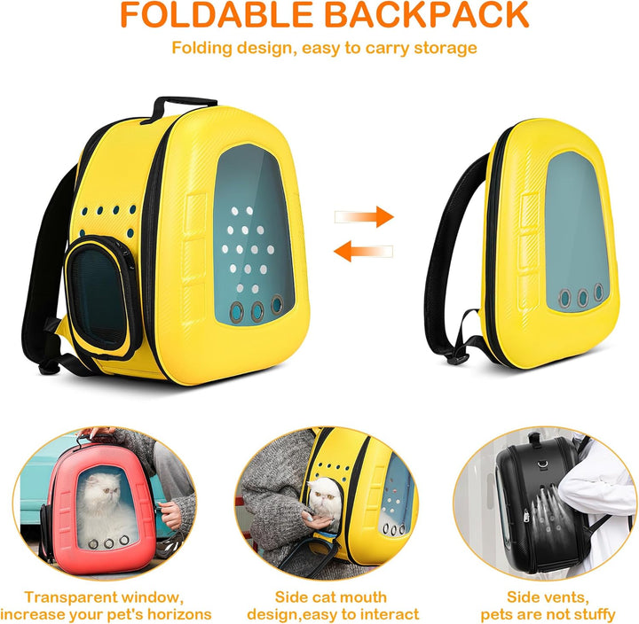 ALLSOPETS Katzenträger-Rucksack Bubble Hunderucksackträger Faltbares Haustier Rucksack für Katzen We