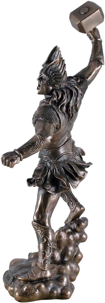Nordischer Donnergott Thor in Rüstung Gott Figur bronziert Odin Skulptur by Veronese
