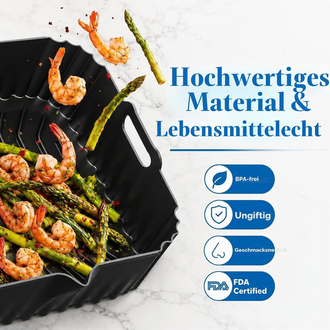2 Stück Silikonform Heissluftfritteuse für COSORI Airfryer Iconic Single 6,2L | SE601S, Airfryer Sil