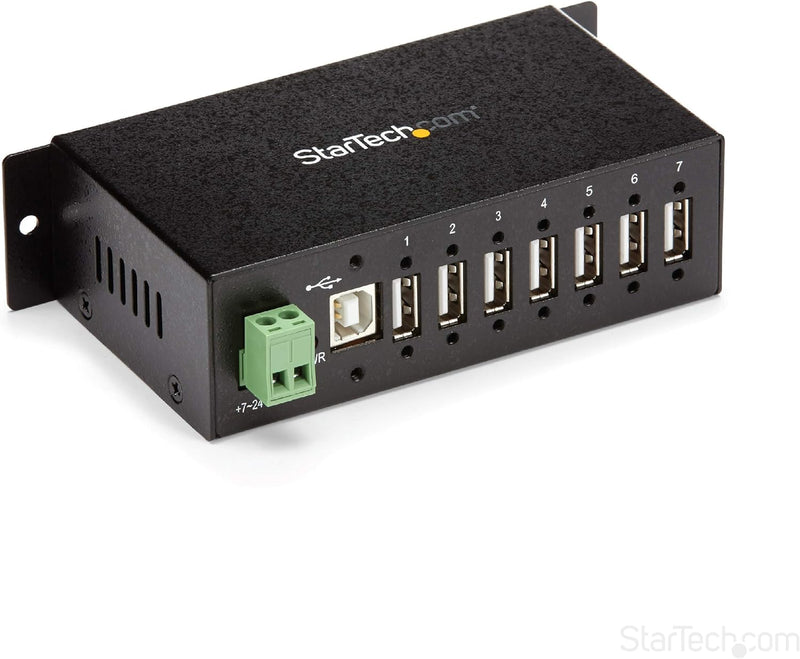 StarTech.com 7 Port USB 2.0 Hub - Industrieller USB-A Hub aus Metall mit ESD und 350W Überspannungss