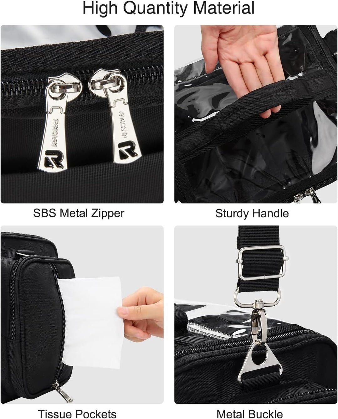 Extra Grosse Kosmetikkoffer, Tragbare Kosmetiktasche mit Grosser Kapazität Für Die Reise Schwarzb XL