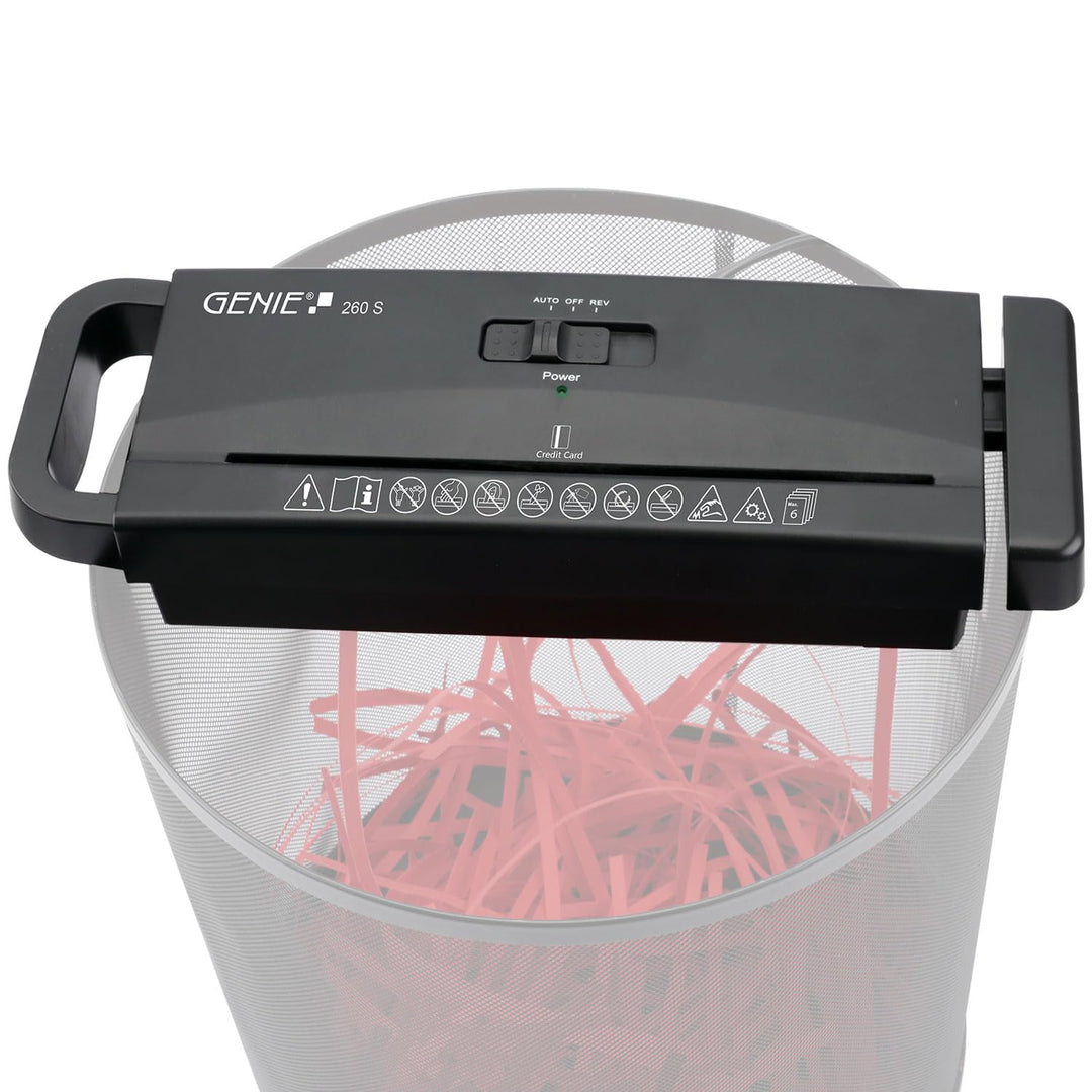 Genie 206 S Aktenvernichter-Aufsatz für sämtliche Papierkörbe geeignet, bis zu 6 Blatt,6 mm breite S