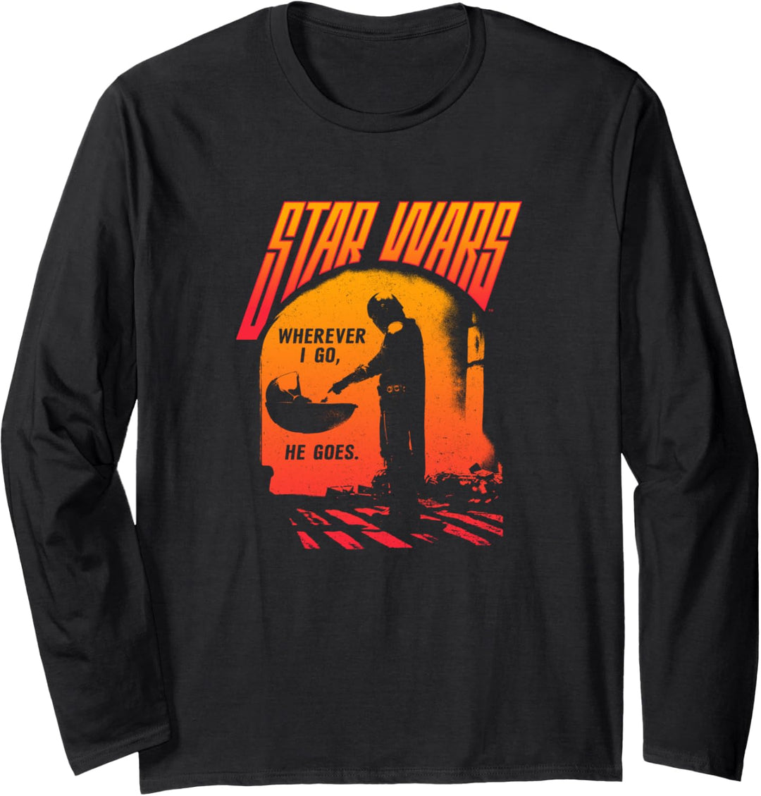 Star Wars: The Mandalorian Mando Grogu Wherever I Go Langarmshirt