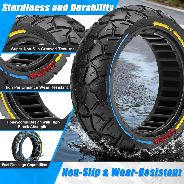 Vollgummireifen 10x2.70-6.5 Offroad, 10x2.75-6.5 Reifen Vollgummi, Pannensichere & Abriebfeste & War