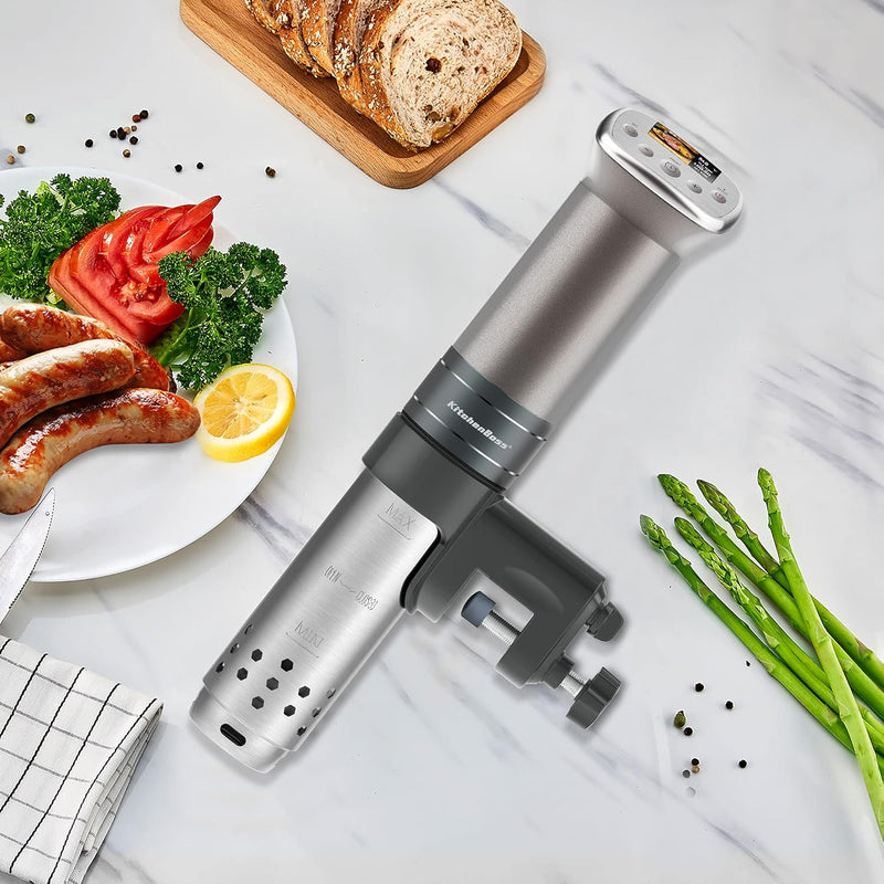 Sous-Vide Garer Sous-Vide Stick: Farbige LCD-Rezepte | G321 Silver | Ultra-leise | Bürstenloser Glei