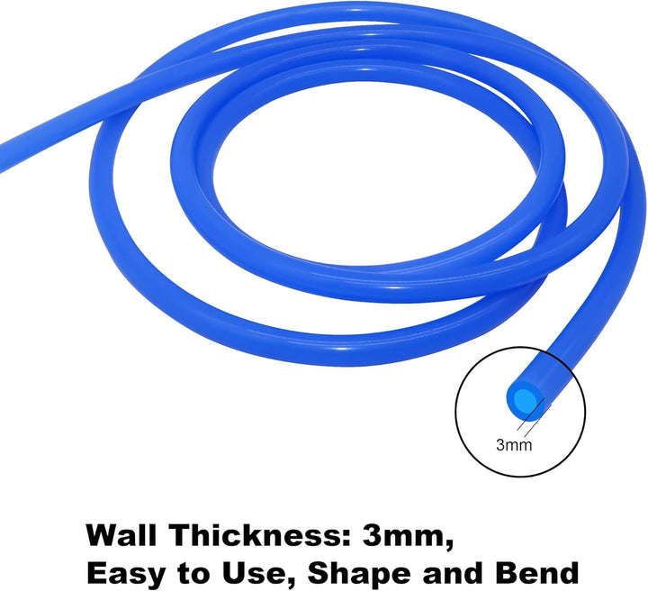 LAVMHAB Vakuum Silikonschlauch, 6mm ID x 12mm OD 3mm Wandstärke 3 Meter Länge, Silikon Vakuumschlauc