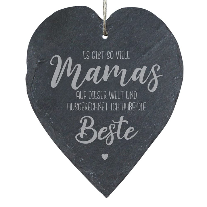 4youDesign Schieferherz mit Gravur -Es gibt so viele Mamas auf Dieser Welt- Geschenk für Frauen - Ge
