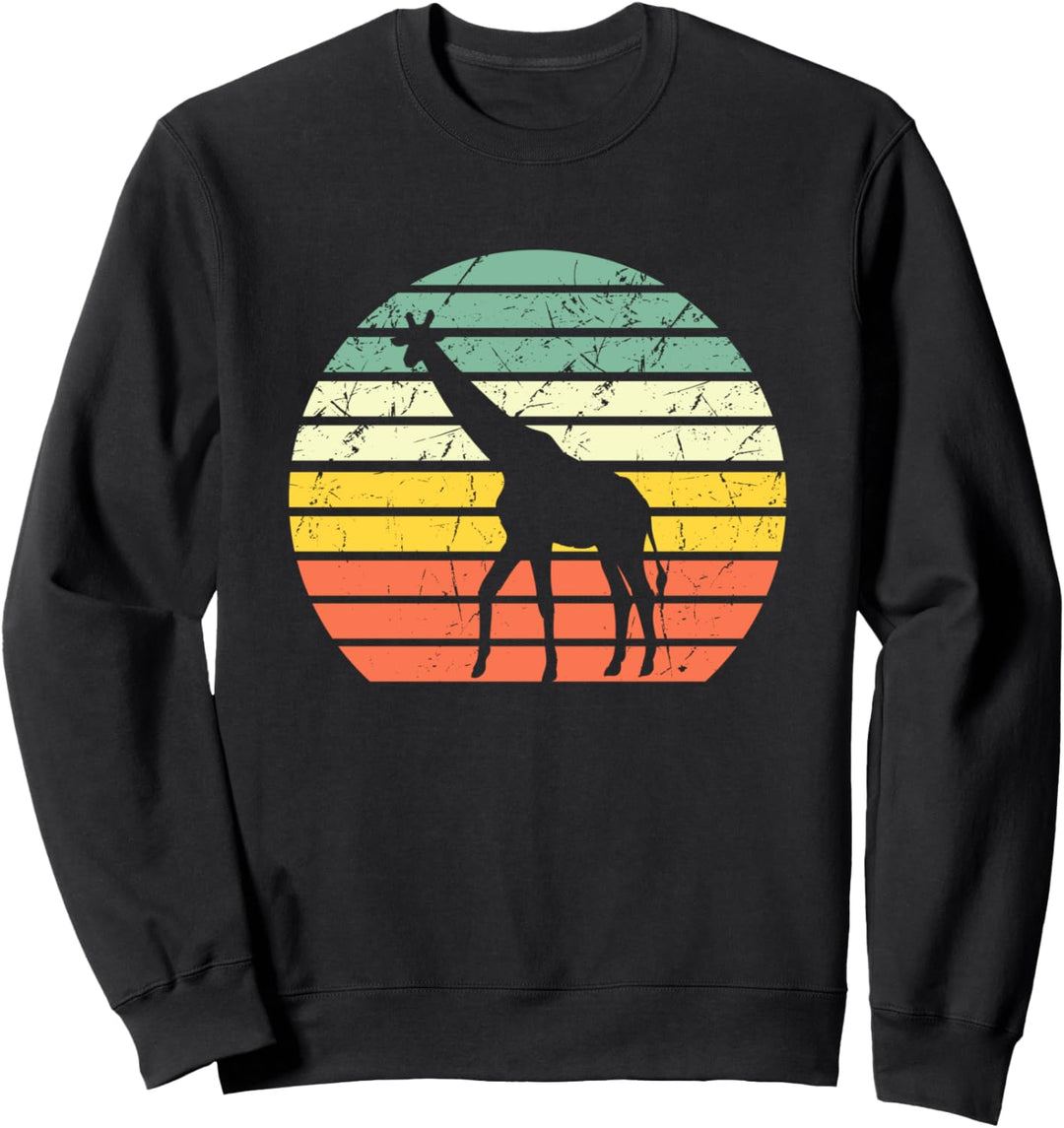 Giraffe Silhouette Zoo Tier Afrikanische Safari Vintage Sweatshirt