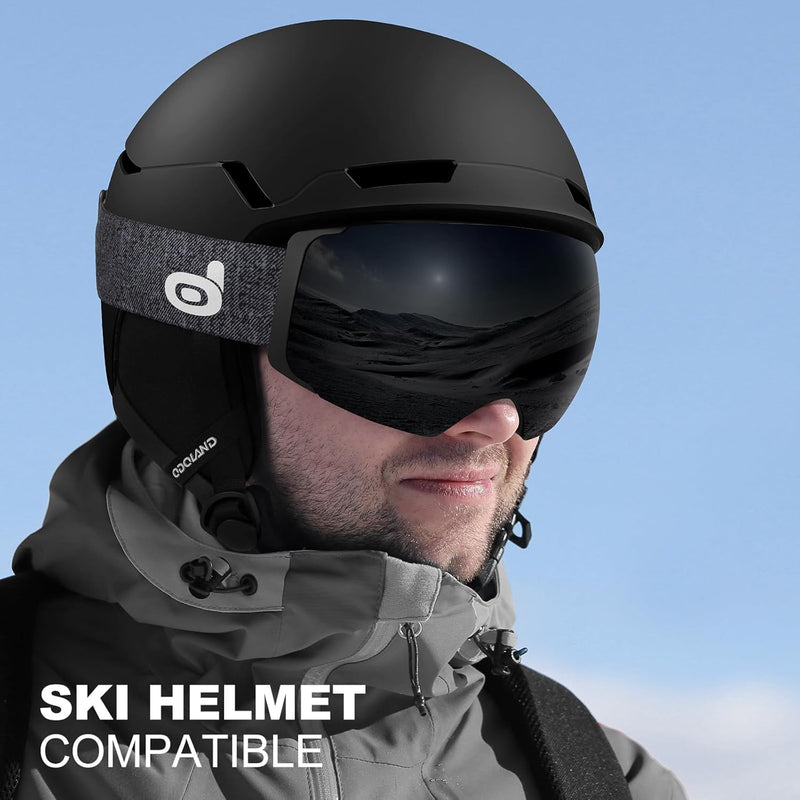 Odoland Skibrille Ski Goggles für Damen und Herren Jungen Rahmenlose Snowboardbrille mit Magnetische