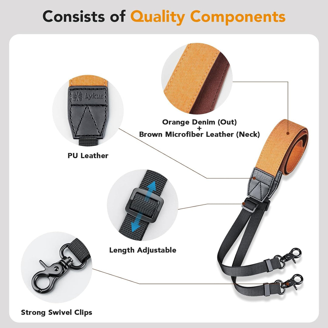 Lykus Gurt/Schlüsselband/Strap/Lanyard für DJI RC/RC 2/RC Pro/RC Plus, Orange Riemen, Dreieckige Sch
