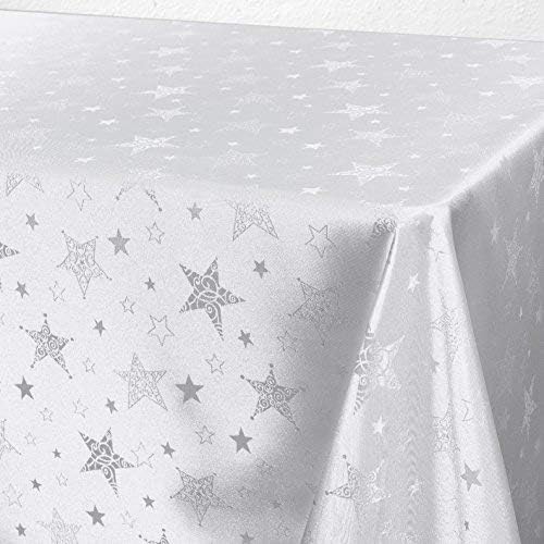 KAMACA Lotus Effekt Tischdecke Magic Stars mit Sternen Motiv - Fleckschutz Flüssigkeiten perlen einf