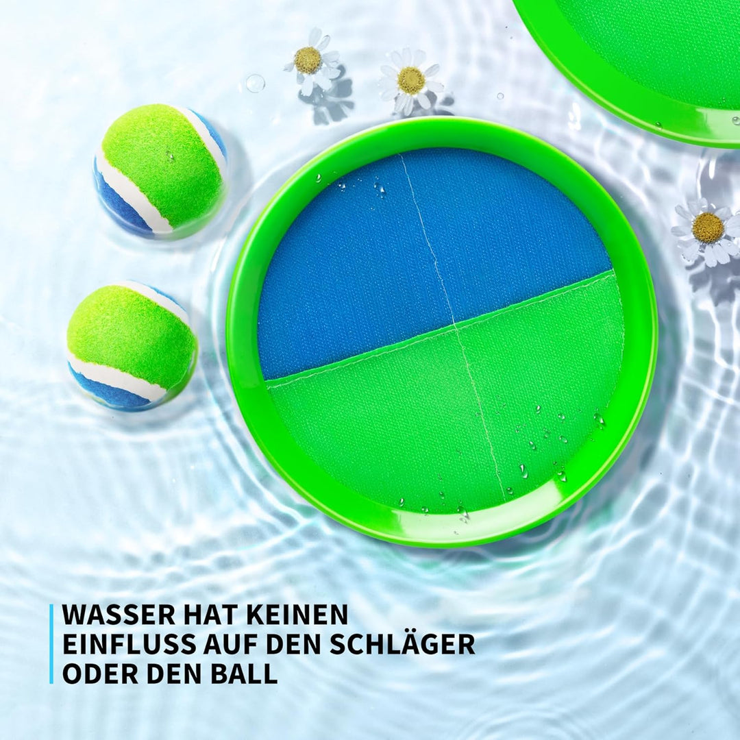 U&C Planet Beachball Set Strandtennis Set Paddle Ball Spiel Klettballspiel Strandschlägerset für Kin