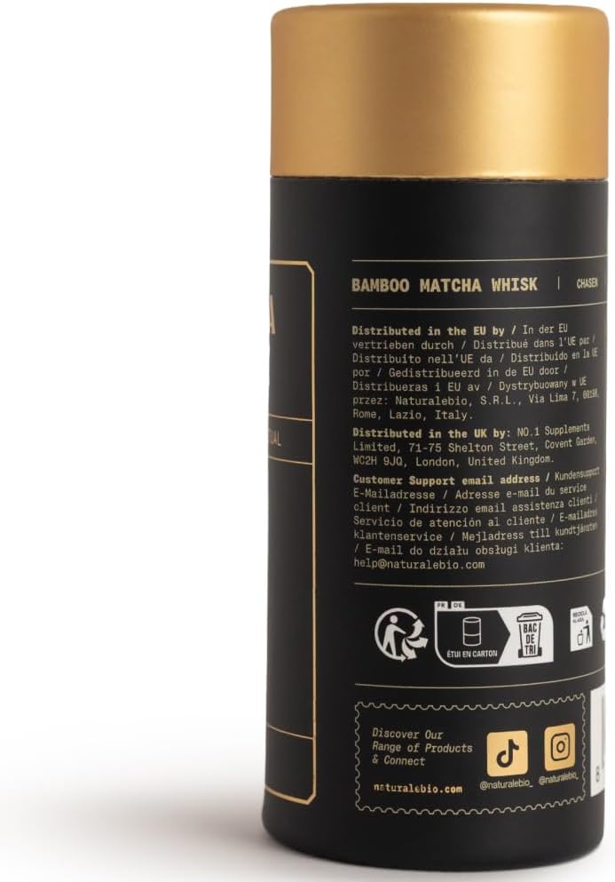 NaturaleBio Matcha Bambusbesen. Traditioneller Bambus-Chasen. 100% natürlicher Bambus, robust und na