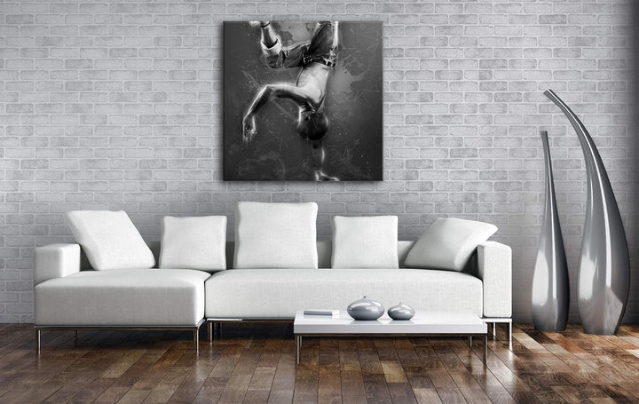 deyoli Breakdance - Illustration Format: 70x70 Effekt: Schwarz&Weiss als Leinwandbild, Motiv auf Ech