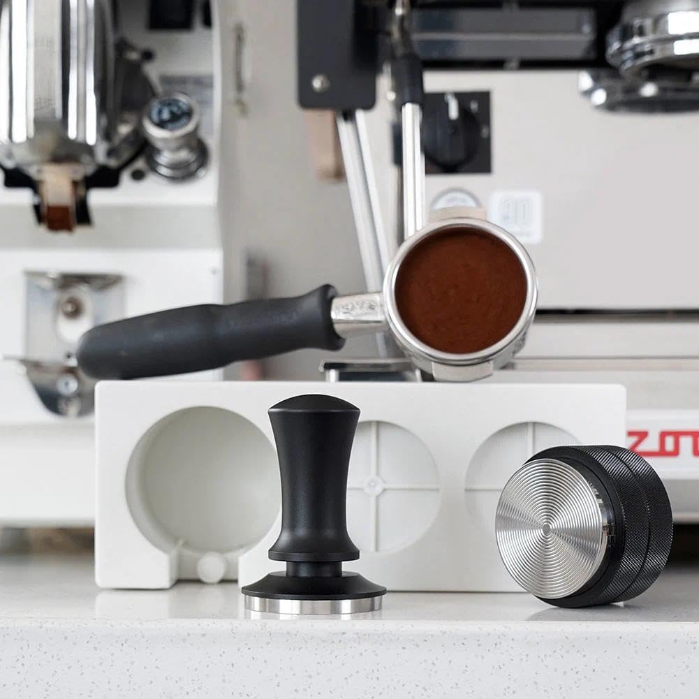 watchget 51 mm Espresso-Kaffee-Stampfer, federbelasteter Stampfer, Edelstahl, Barista, Espresso, Tam