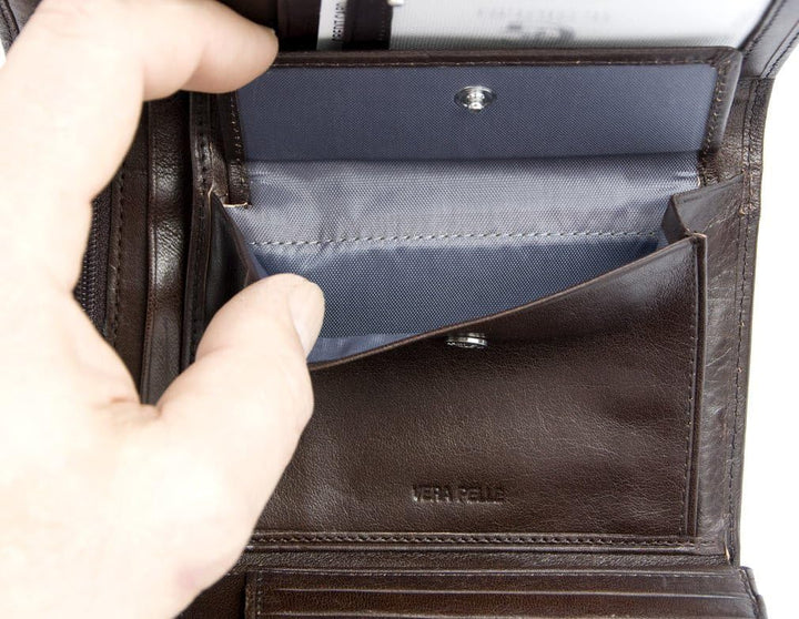 Damen Braunes Exklusiv Leder Geldbörse - Brieftasche Il Giglio