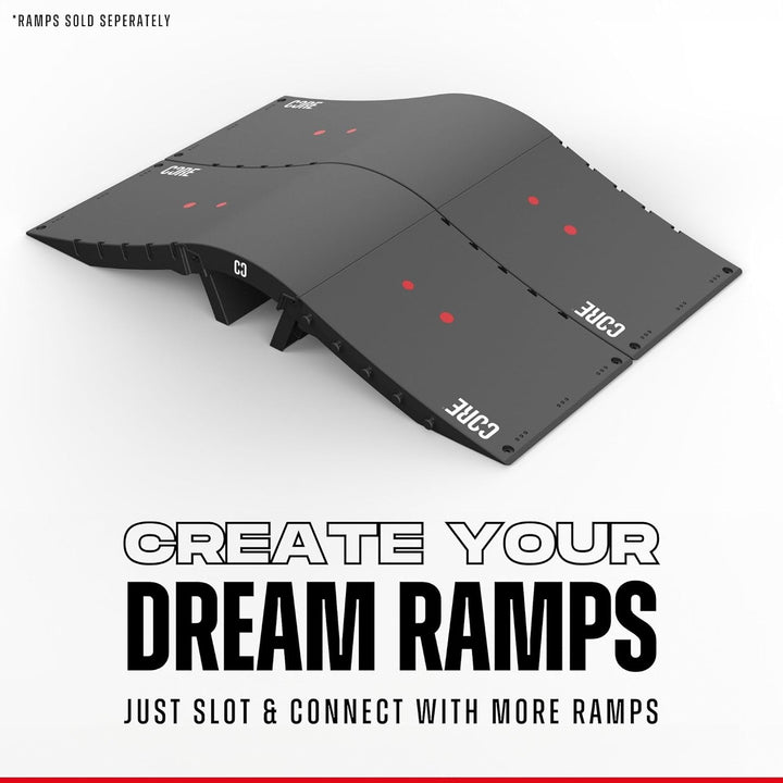 CORE Skate Ramp for Kids - Mini Kicker Scooter Ramp Skateboard Ramp BMX Ramp RC Car, Foldable Bike L