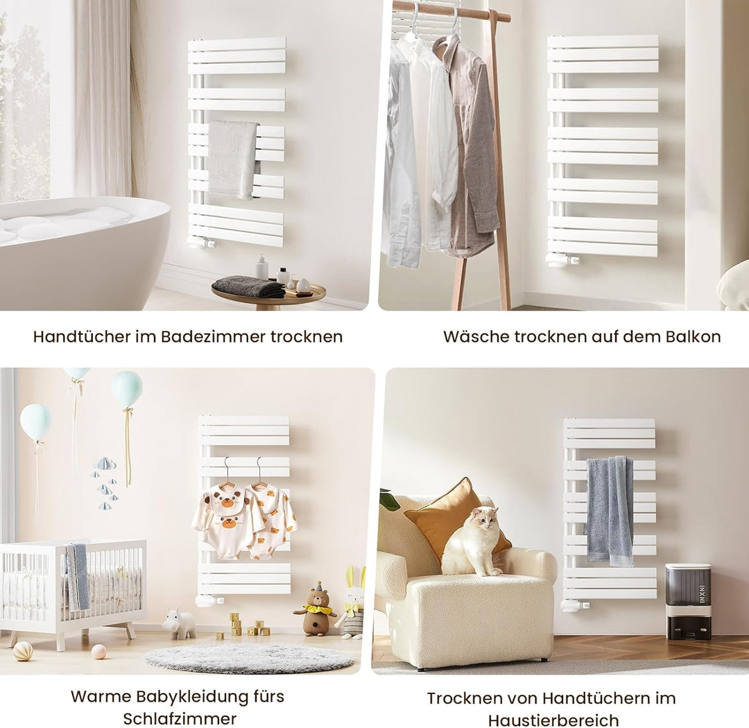 Heilmetz Badheizkörper Weiss Handtuchtrockner Heizung 600 x 1385 mm Bad Heizkörper Handtuchheizkörpe