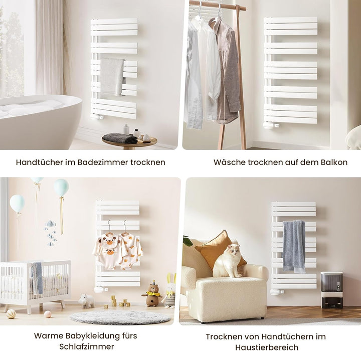 Heilmetz Badheizkörper Weiss Handtuchtrockner Heizung 600 x 1385 mm Bad Heizkörper Handtuchheizkörpe