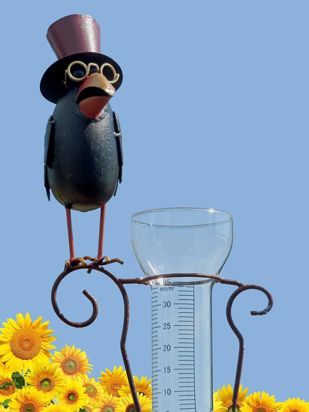 Pommerntraum ® | Regenmesser Pluviometer Niederschlagsmesser Herr Prof. Dr. Rabe verrückter Vogel mi