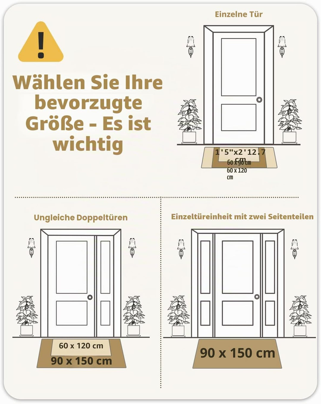 Color G Fussmatte Aussen Innen 60 x 120 cm, Grosse Schmutzfangmatte Aussen rutschfest Wetterfest, Fu