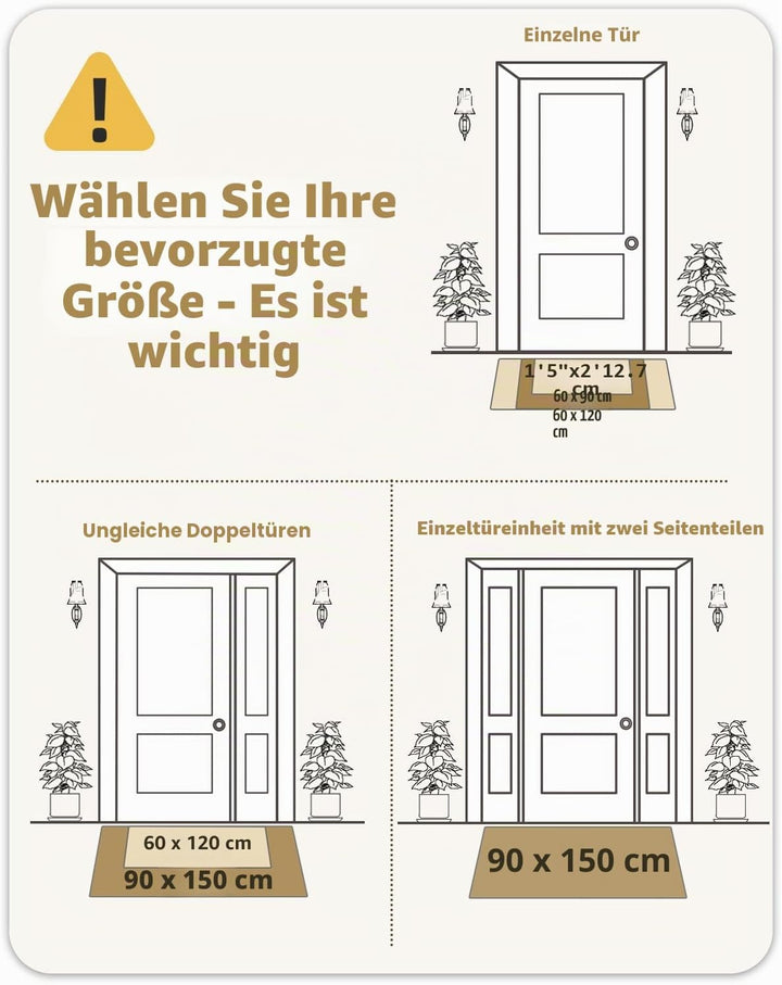 Color G Fussmatte Aussen Innen 60 x 120 cm, Grosse Schmutzfangmatte Aussen rutschfest Wetterfest, Fu