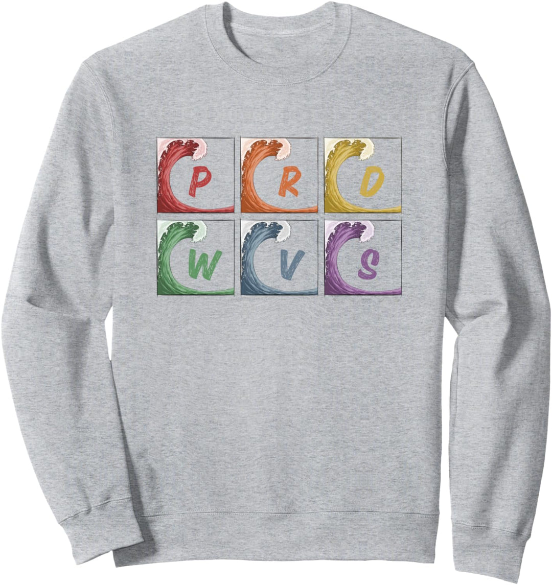 LGBTQ+ Rainbow Gay Pride Waves Surf PRD WVS Sweatshirt