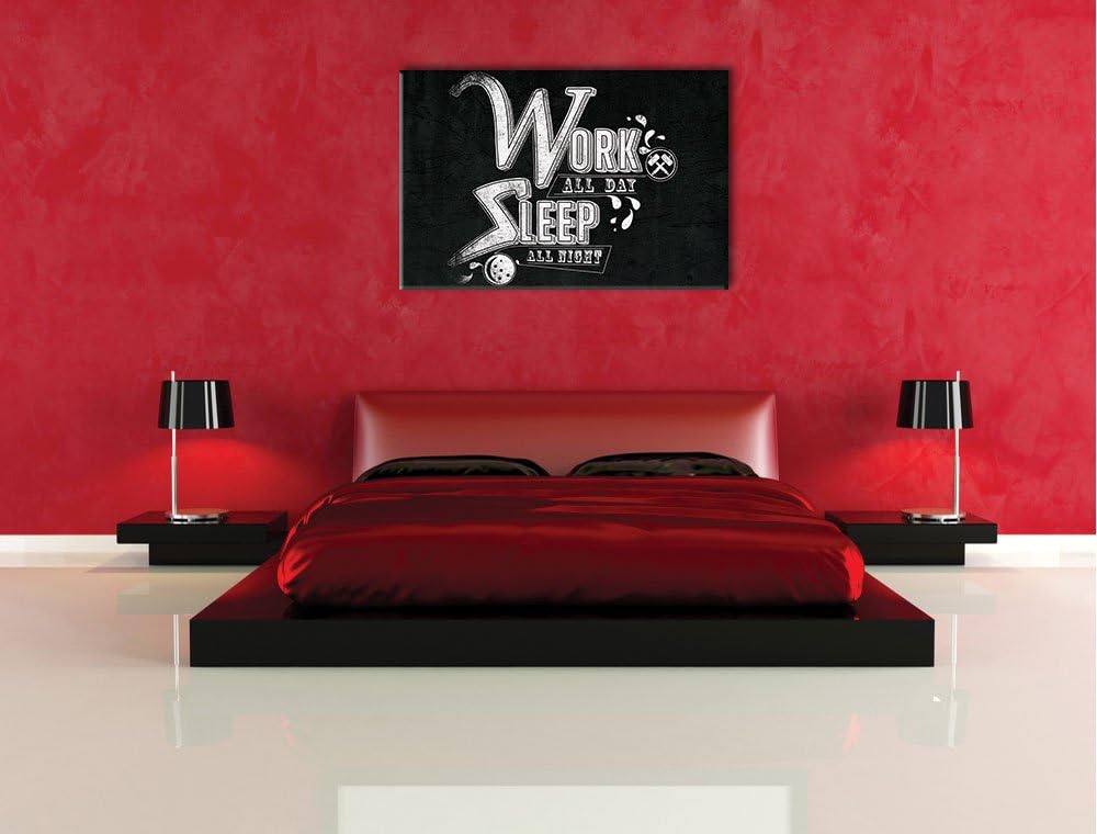 Work and sleep Light Format: 100x70auf Leinwand, XXL riesige Bilder fertig gerahmt mit Keilrahmen, K