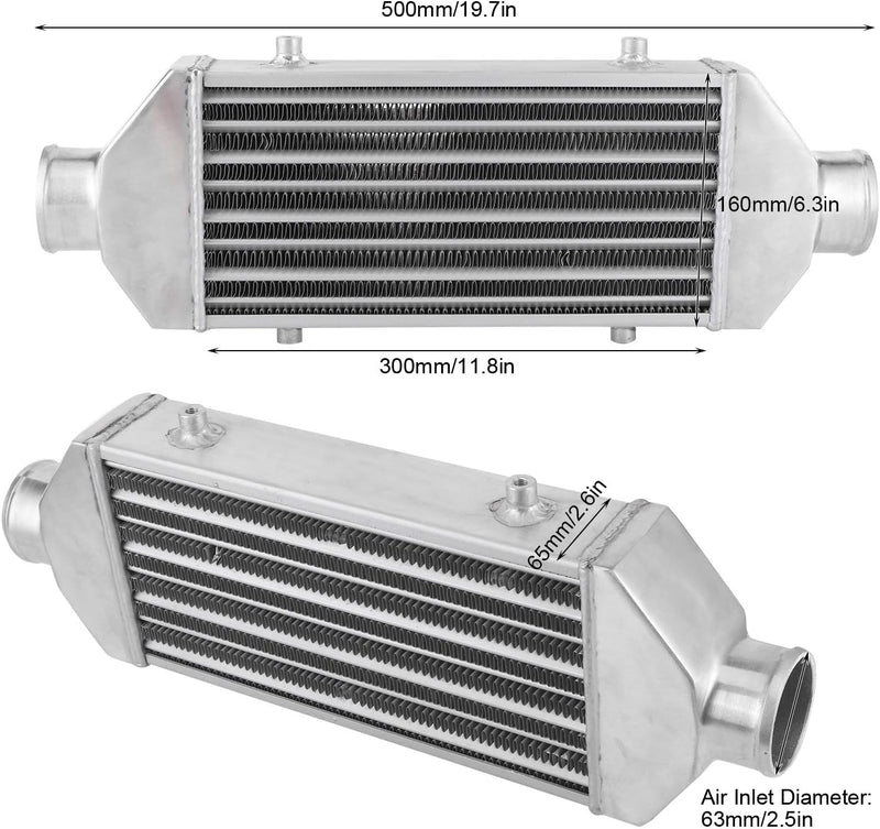 aqxreight - Turbo-Ladeluftk¨¹hler, 63 mm Einlassdurchmesser 300 x 160 x 65 mm Universeller Turbo-Lad