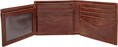 Fossil Herren Quinn Leder Bifold Geldbörse 11,5 cm L x 2 cm B x 9 cm H Dunkelbraun, Dunkelbraun