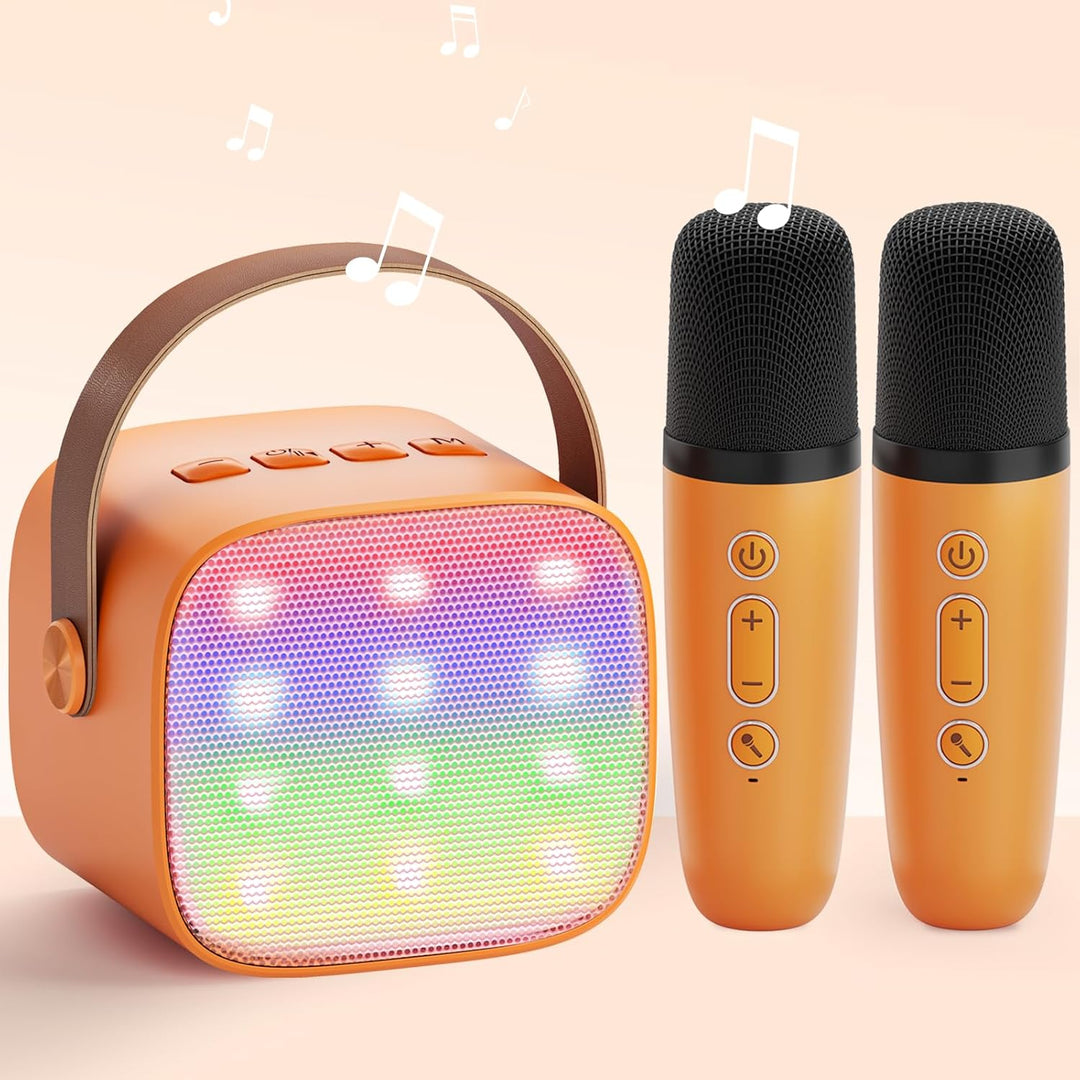 Karaoke Maschine Kinder mit 2 Mikrofonen: [Premiumversion] Mini Karaoke Maschine, Geschenk für Mädch