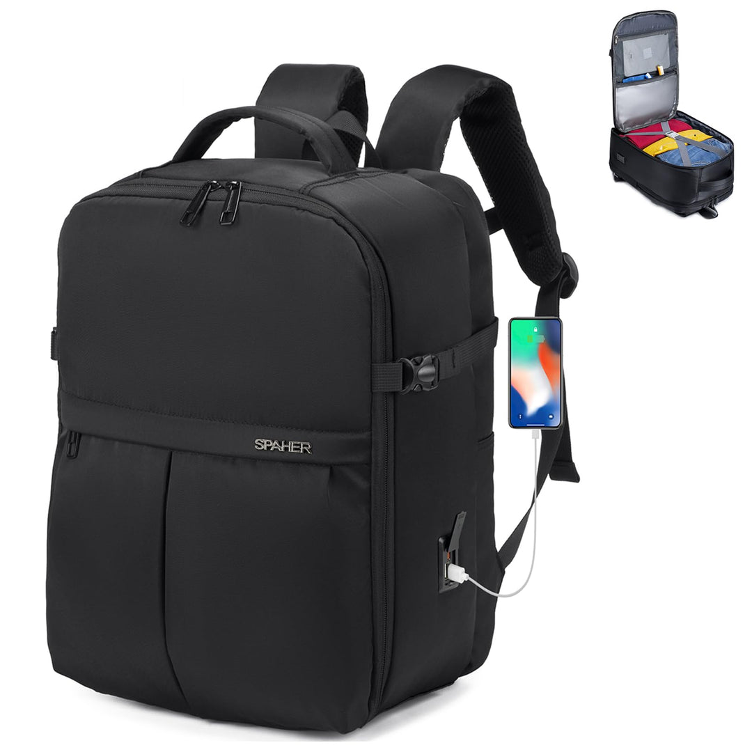 SPAHER Reiserucksack Handgepäck 40x30x25 Eurowings Laptop Rucksack 15,6 Zoll mit Laptopfach Business
