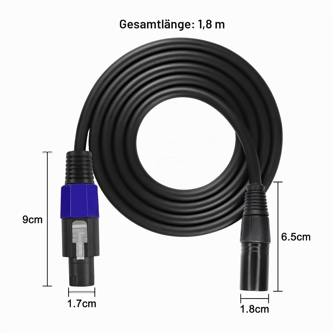 XMSJSIY Speakon zu XLR Kabel Audio Jack Speakon Stecker zu XLR 3Pin Stecker Mikrofon Verlängerung Le