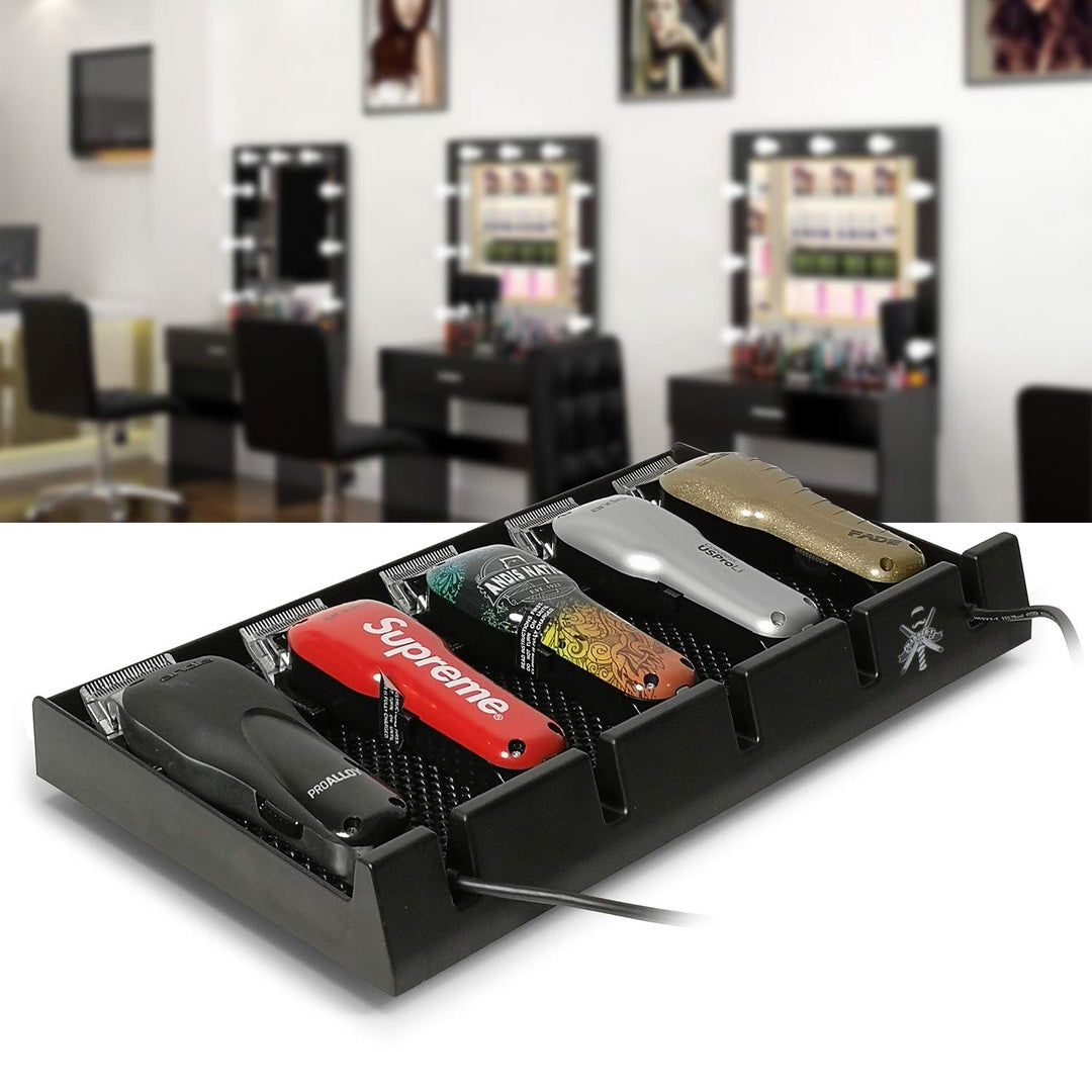 Haarschneider Tablett, Segbeauty Barbier Herren barttrimmer Organisator mit 5 Kerben Anti-Rutsch-Pro