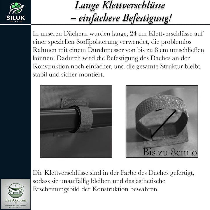 freigarten.de Ersatzdach für Pavillon 3x3 Meter Wasserdicht Material: Panama PCV Soft 370g/m² extra