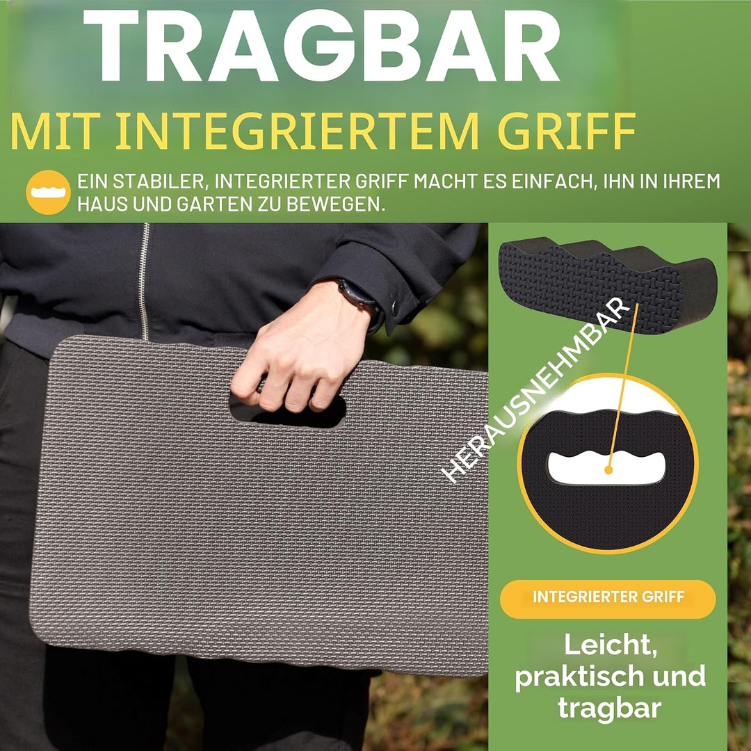 BLOSTM Extra Dicker Garten Kniekissen - Grosser Schwarzer Schaumstoff-Kniebrett, Wasserabweisender K