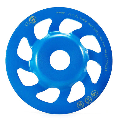 WERKMAX Absaughaube für Winkelschleifer + PREMIUM Diamantschleiftopf 125 mm blau